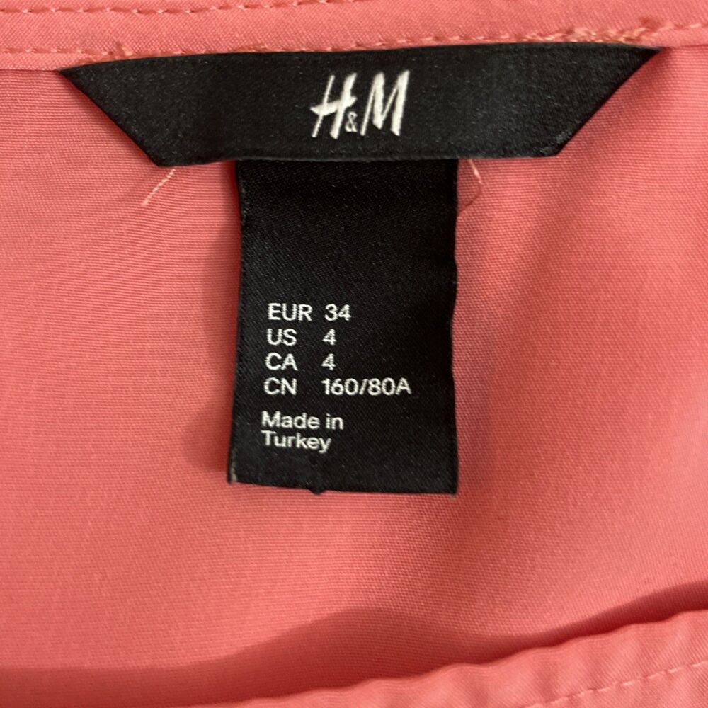 H&M Women’s Colorblock Sleeveless Shift Dress Size 4 Faux Pockets Casual - Picture 7 of 9